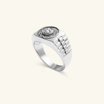 Load image into Gallery viewer, Men’s 18K Classic Halo Diamond Signet Ring
