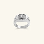 Load image into Gallery viewer, Men’s 18K Classic Halo Diamond Signet Ring
