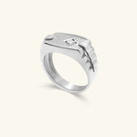 Load image into Gallery viewer, Men’s 18K White Gold Diamond Signet Band Ring
