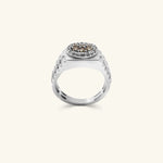 Load image into Gallery viewer, Men’s Champagne Diamond Halo Signet Ring
