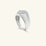 Load image into Gallery viewer, Men’s Plat White Gold Triple Row Diamond Signet Ring
